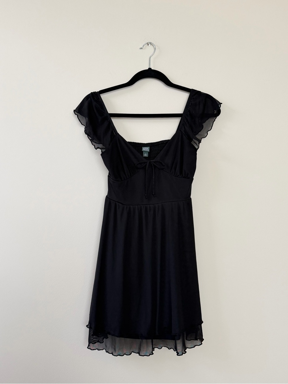 Black Flutter Sleeve Dress
